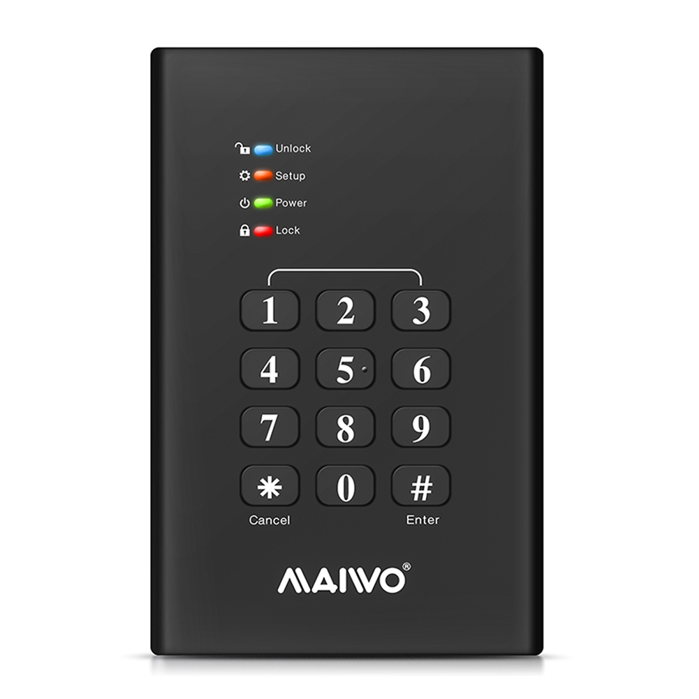 MAIWO USB 3.0 2.5 KEYPAD ENCRYPTED EXTERNAL HARD DRIVE ENCLOSURE-1